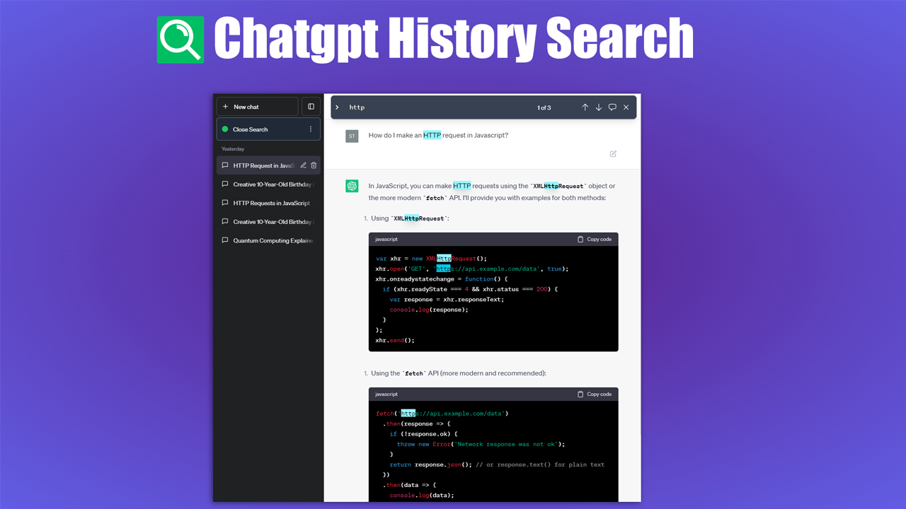 Chatgpt History Search